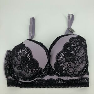 New Body Frosting Super‎ Sexy Lace Bra 44D Light Purple NWT